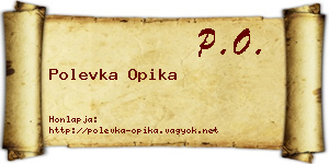 Polevka Opika névjegykártya